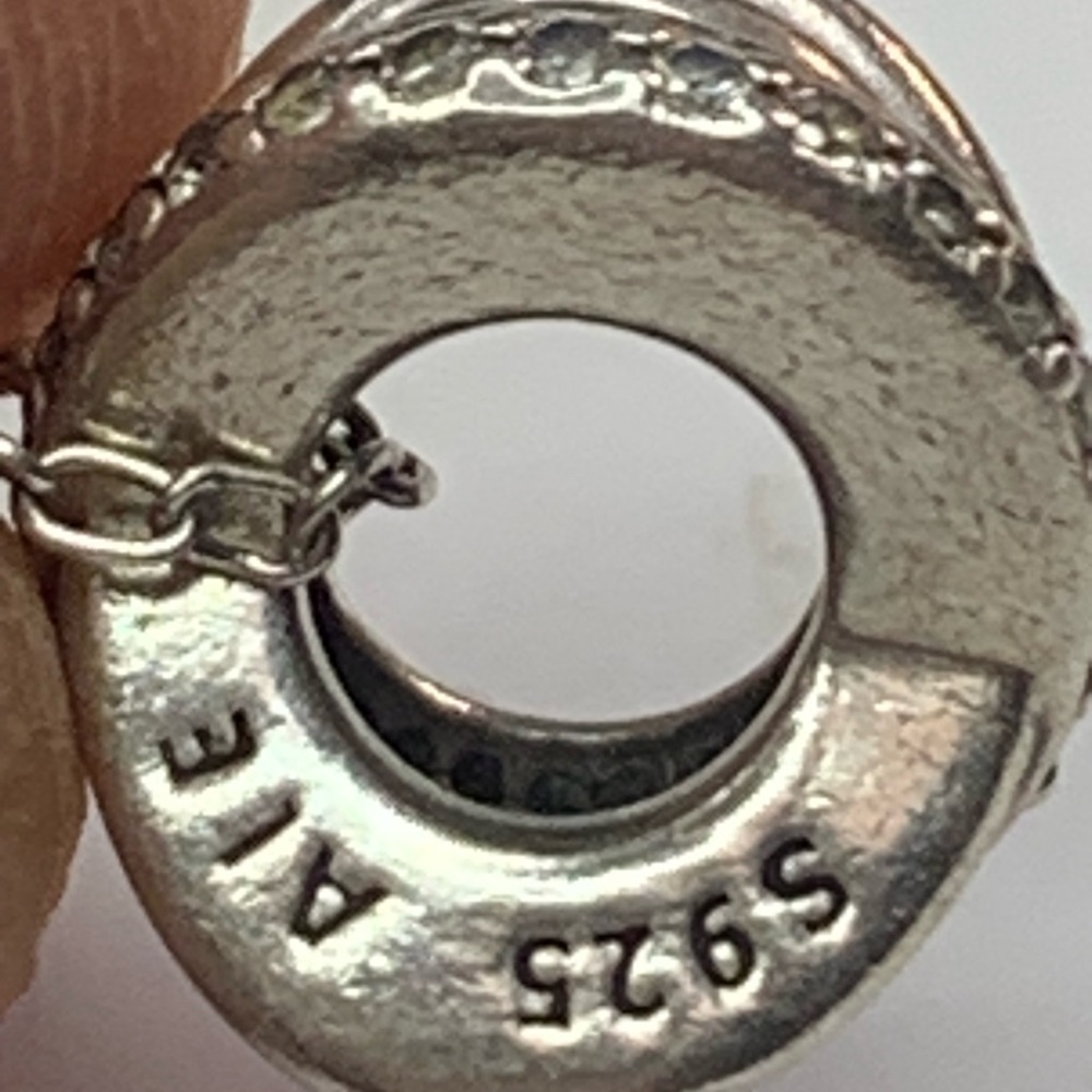 Pandora Silver Interlocking Circle Pendant Neckla… - image 2